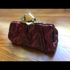 Genuine Jimmy Choo Snakeskin Print Evening Clutch